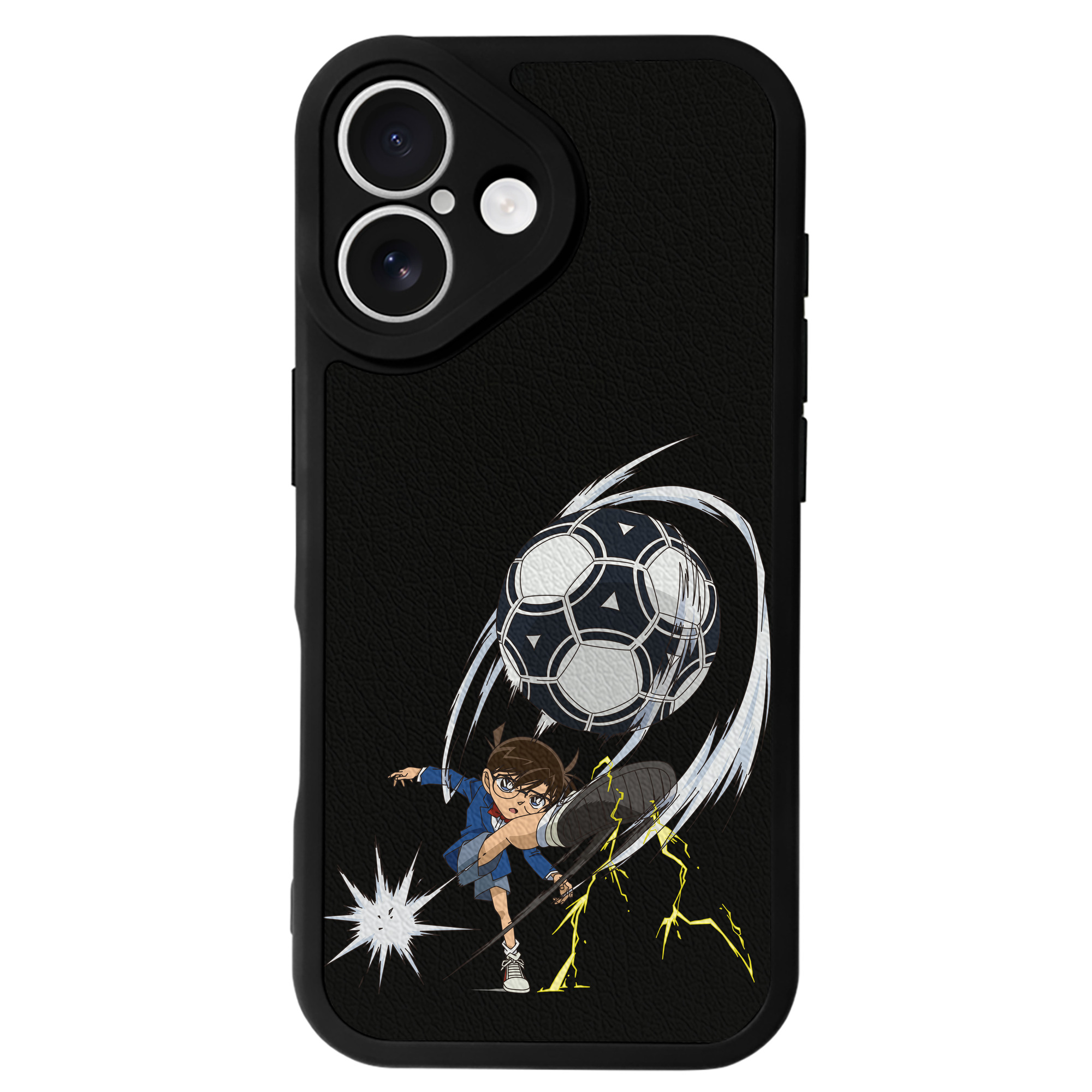 （画像用） 名探偵コナン 江戸川 コナン Detective Conan Conan Edogawa 【iPhone 16シリーズ対応】シリコンスマホケース（レザー調） 材質：シリコン